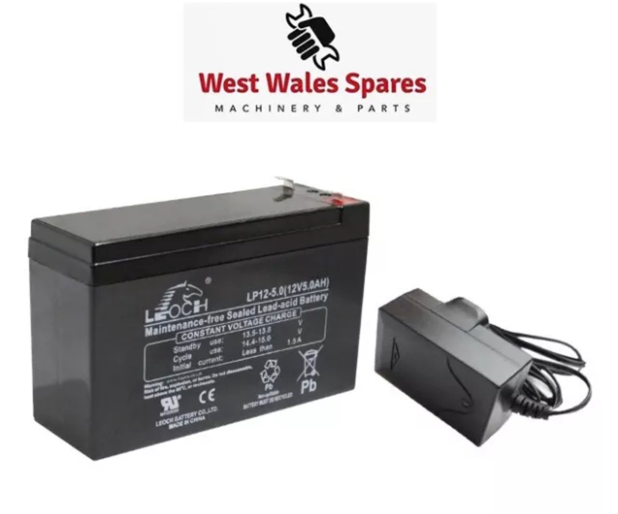 12V Battery & Charger Set - Hyundai Petrol Lawnmower HYM46SPE HYM51SPE