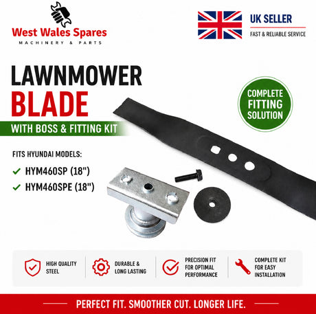 Hyundai 18" Lawnmower Blade & Adaptor Set - HYM460SP P4600SP